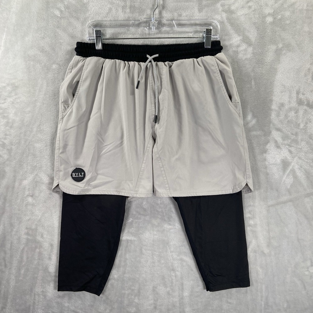 BYLT Active Shorts men's Large 31x7 Lined 3/4 Legging Athletic Training Workout